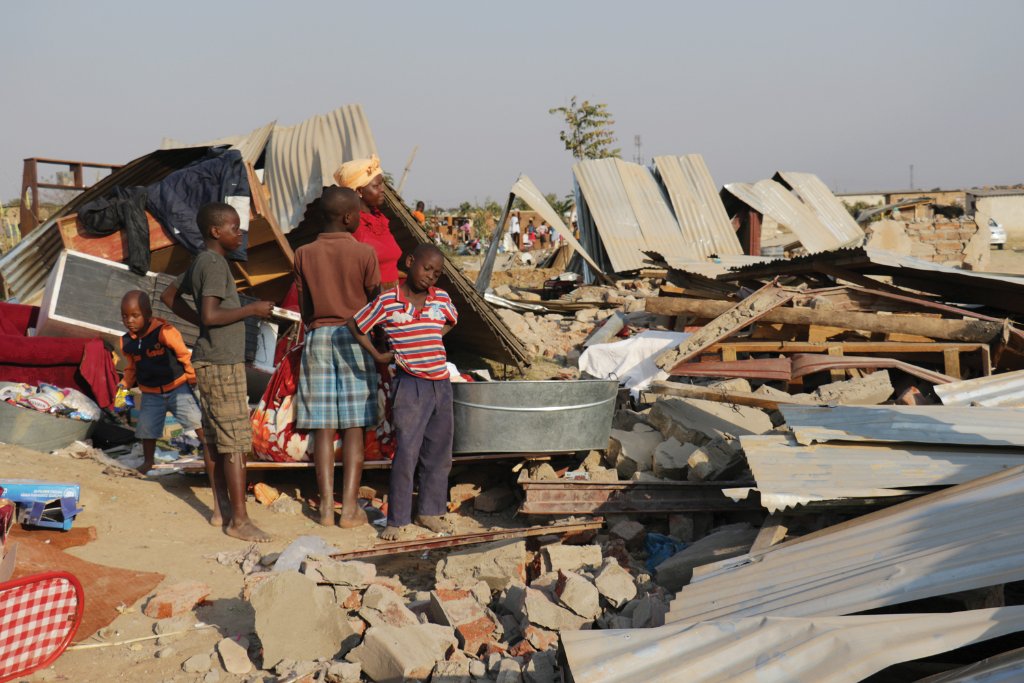 Demolished houses in Budiriro, Harare